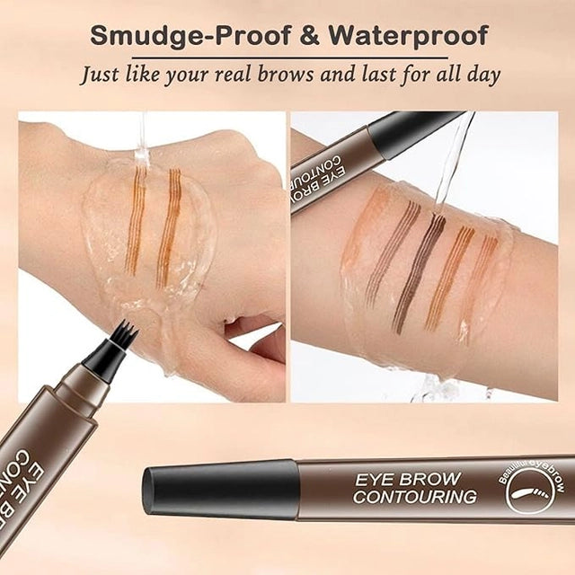Waterproof Microblading Eyebrow Pencil with a Micro-Fork Tip Applicator Pack of 2